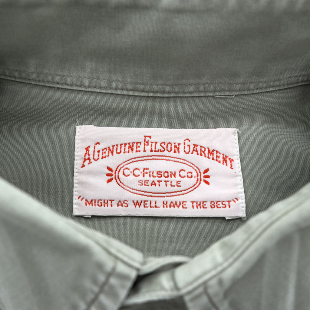 FILSON 半袖ワークシャツ L カーキ グリーン ダブルフラップポケット ミリタリー