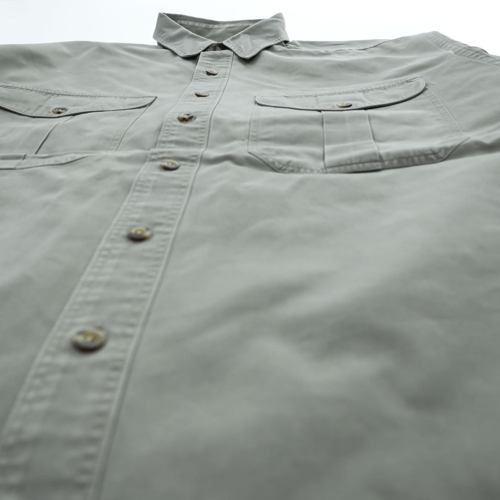 FILSON 半袖ワークシャツ L カーキ グリーン ダブルフラップポケット ミリタリー