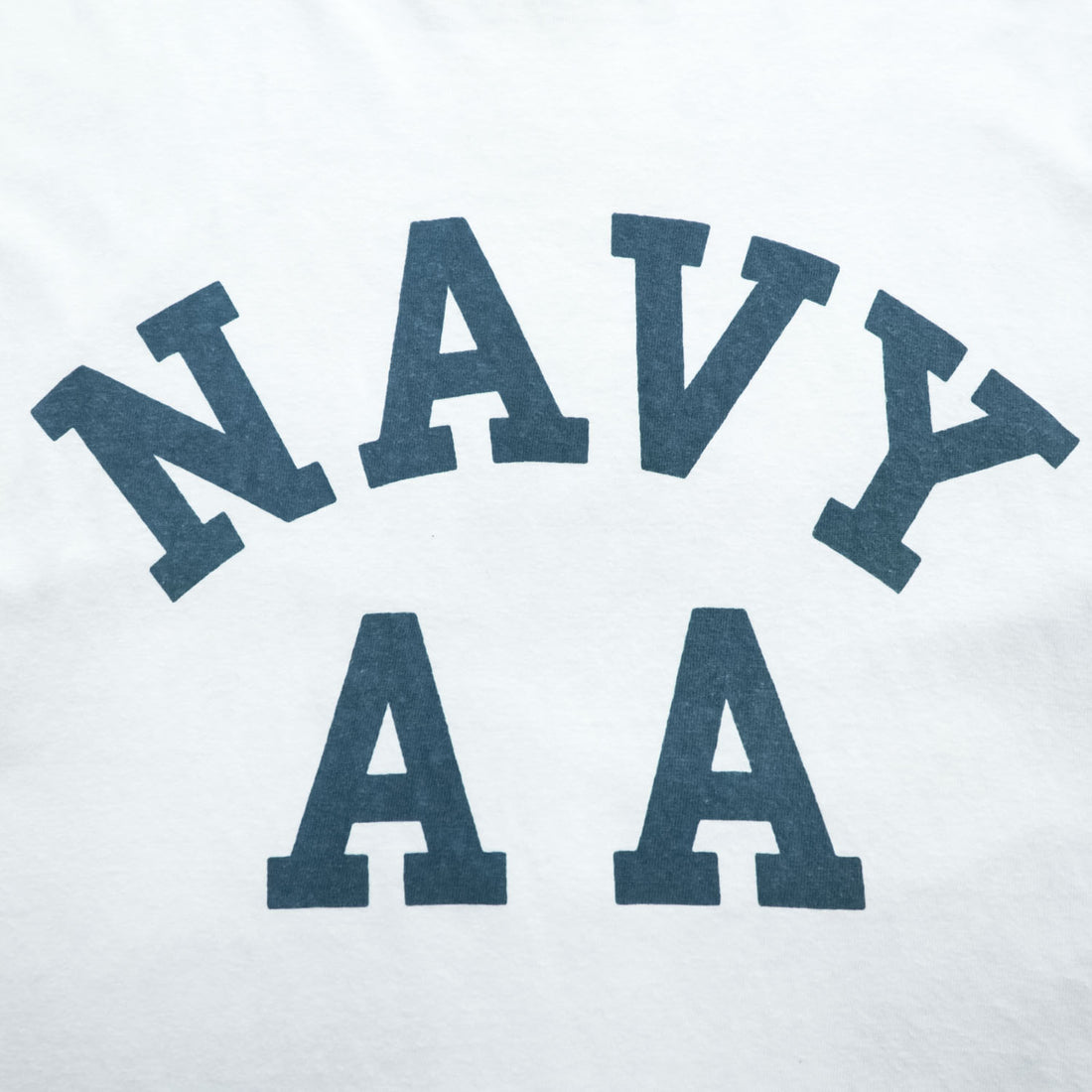 DUBBLE WORKS ( WAREHOUSE ) 日本製 Tシャツ L ホワイト シングルステッチ NAVY AA 染み込みプリント