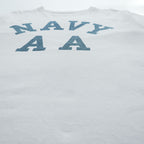 DUBBLE WORKS ( WAREHOUSE ) 日本製 Tシャツ L ホワイト シングルステッチ NAVY AA 染み込みプリント