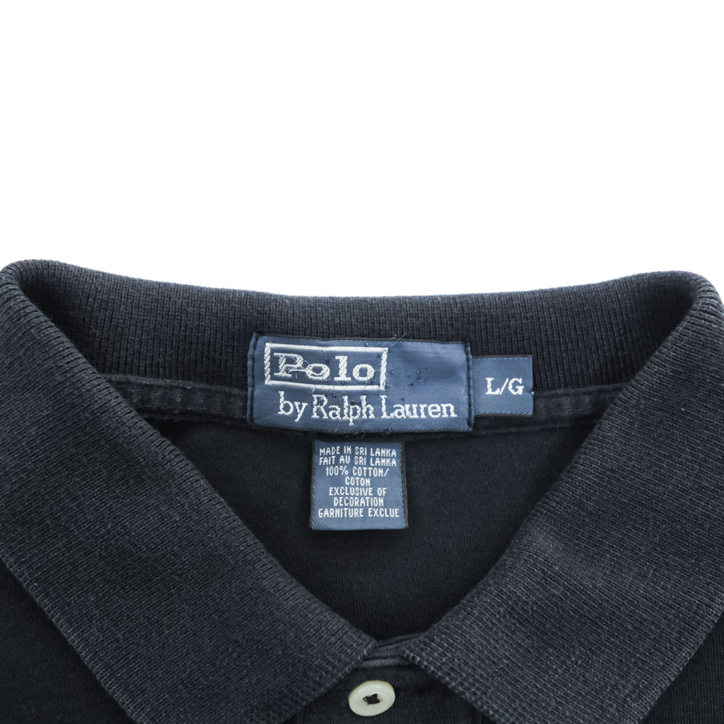 Polo Ralph Lauren 90年代 ヴィンテージ ポロシャツ L ブラック スモールポニー ロゴ 刺繍