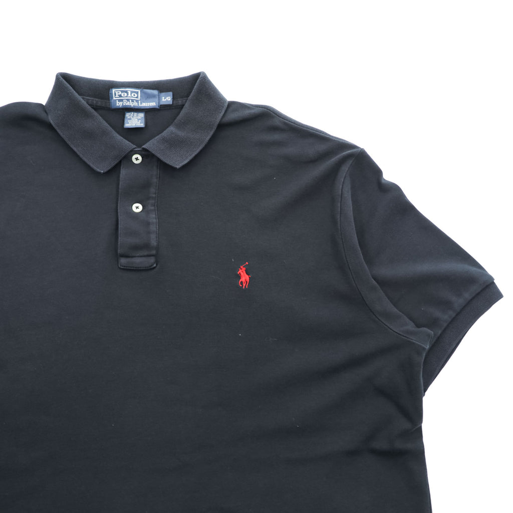 Polo Ralph Lauren 90年代 ヴィンテージ ポロシャツ L ブラック スモールポニー ロゴ 刺繍