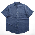 Brooks Brothers リネン100% 半袖シャツ L ネイビー 胸ポケット 麻 IRISH LINEN
