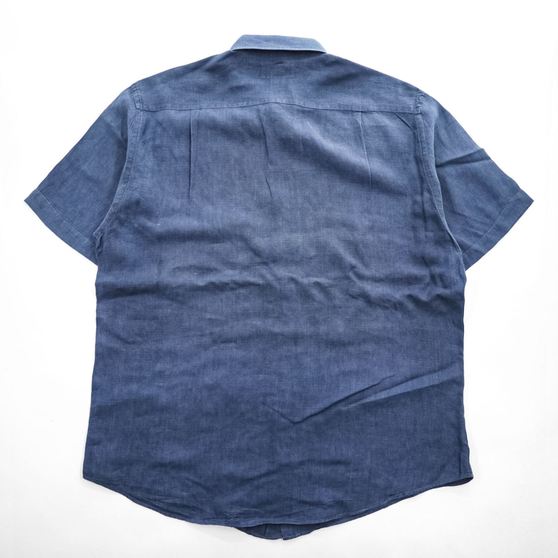 Brooks Brothers リネン100% 半袖シャツ L ネイビー 胸ポケット 麻 IRISH LINEN