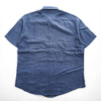 Brooks Brothers リネン100% 半袖シャツ L ネイビー 胸ポケット 麻 IRISH LINEN