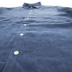 Brooks Brothers リネン100% 半袖シャツ L ネイビー 胸ポケット 麻 IRISH LINEN