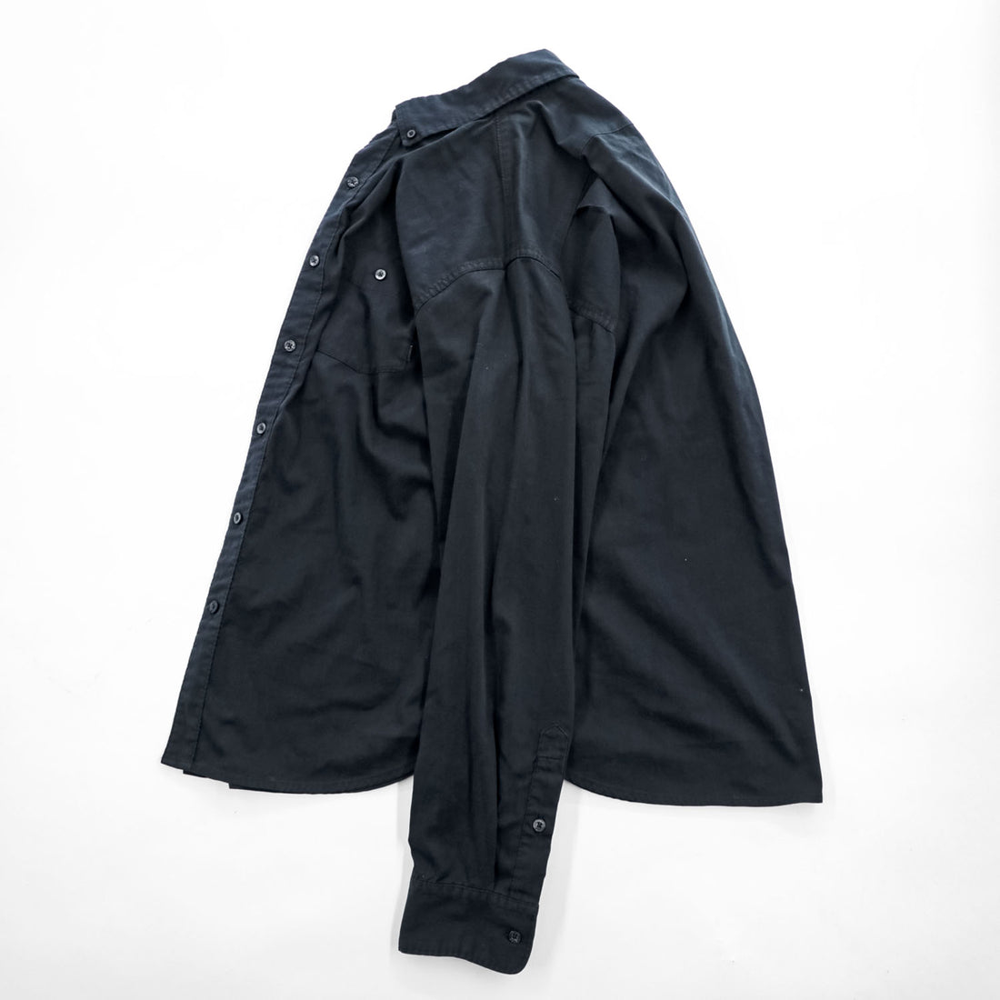 NIKE DRI-FIT 長袖 ボタンダウンシャツ L ブラック 胸ポケット