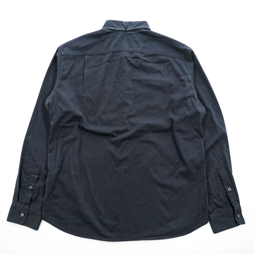 NIKE DRI-FIT 長袖 ボタンダウンシャツ L ブラック 胸ポケット