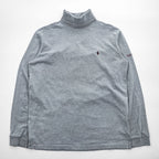 Polo Ralph Lauren 90年代 タートルネック 長袖 ロングスリーブ Tシャツ L グレー ポニー 刺繍