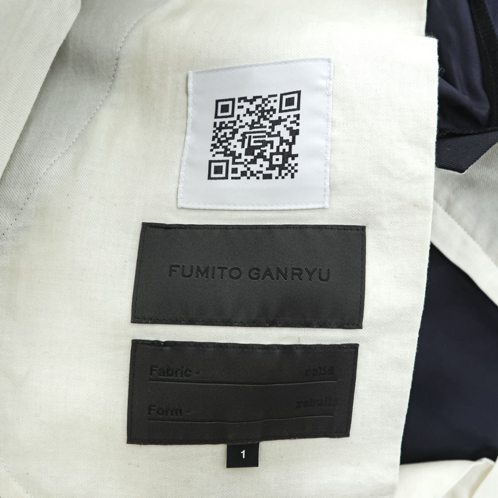 FUMITO GANRYU 日本製 サルエル ショートパンツ S ネイビー ギャバジン FU7-PA-07