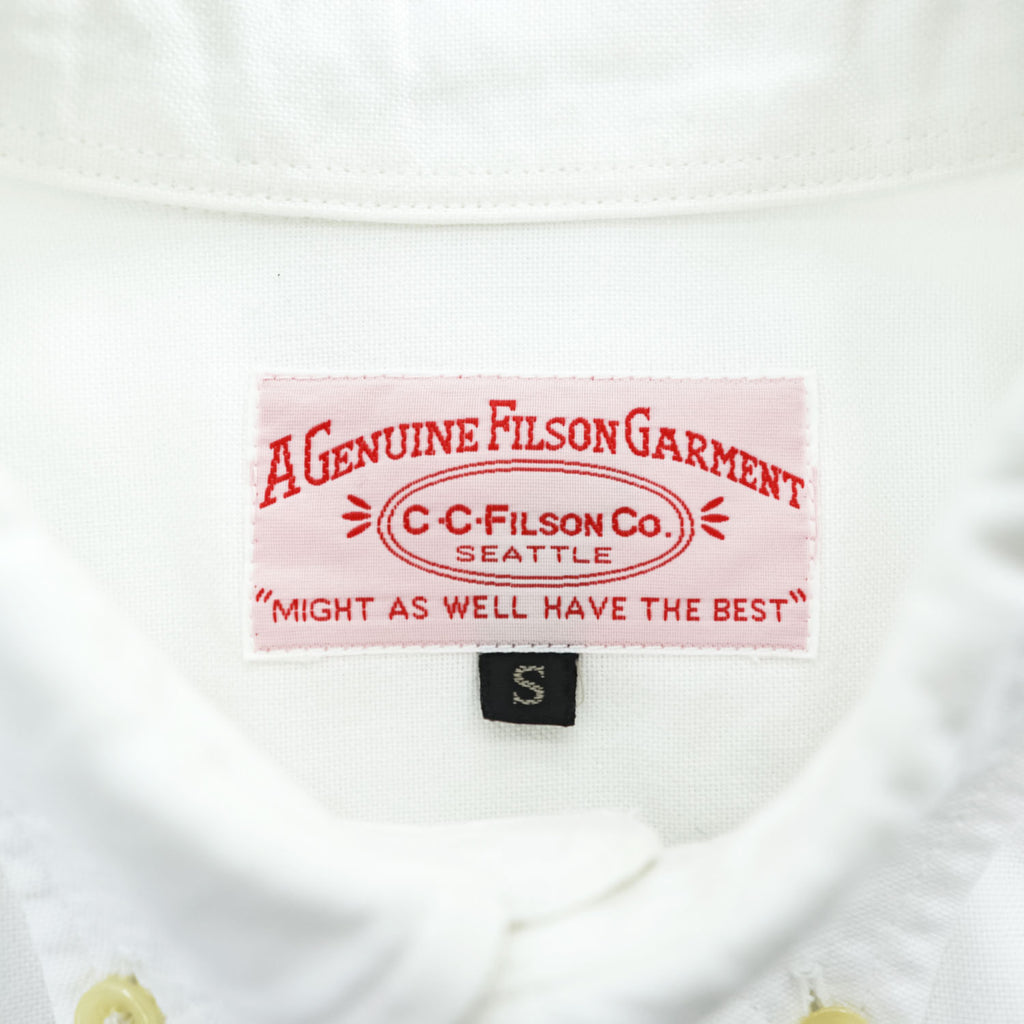 FILSON 半袖 ボタンダウンシャツ S ホワイト オックスフォード 胸ポケット