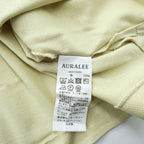 AURALEE 日本製 ポケット Tシャツ L イエロー SUPER FINE COTTON SALT SHRINK PIQUE BIG TEE サイドスリット A22ST02EK 未使用品