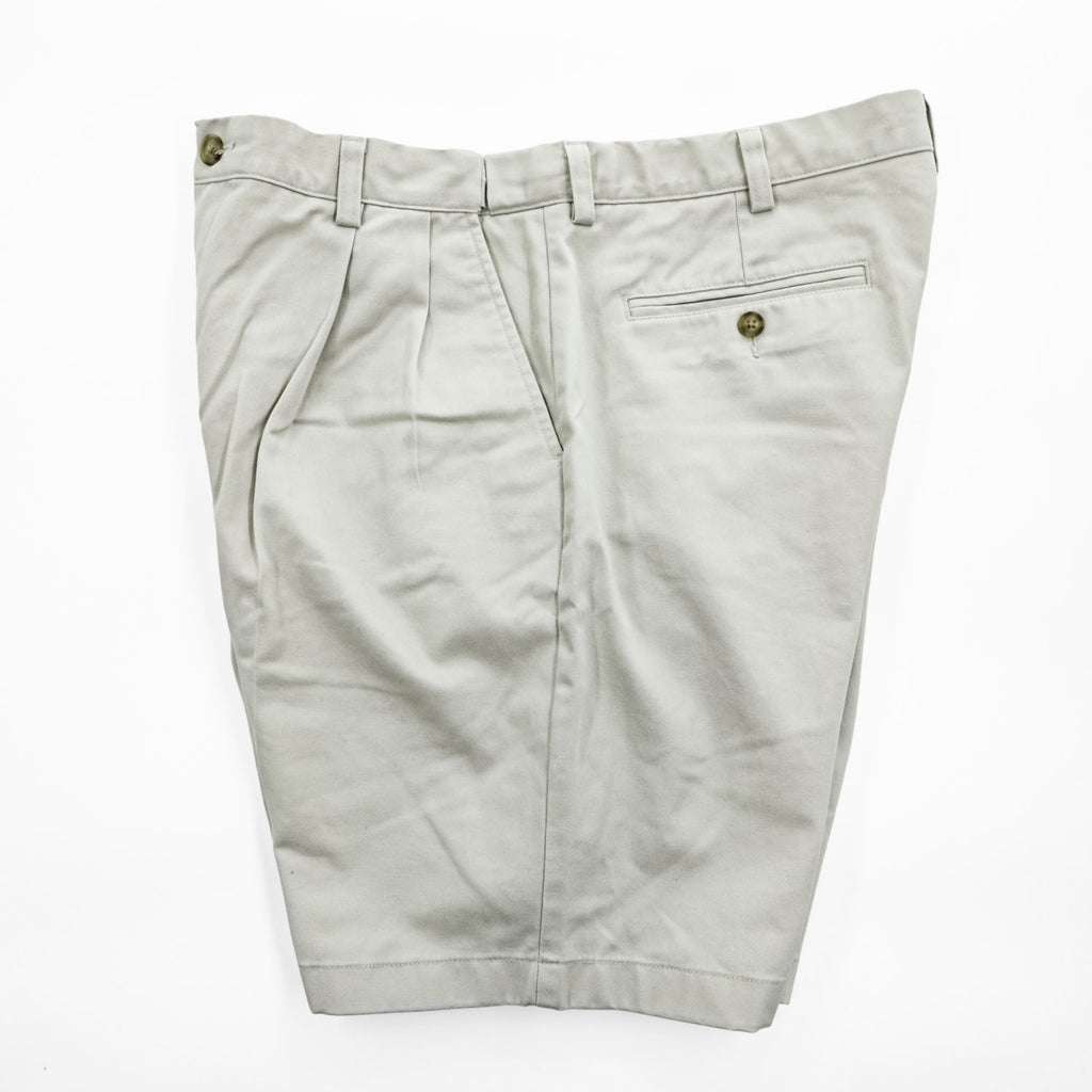 L.L.Bean 2タック プリーツショーツ ショートパンツ L ベージュ COMFORT WAIST 240259