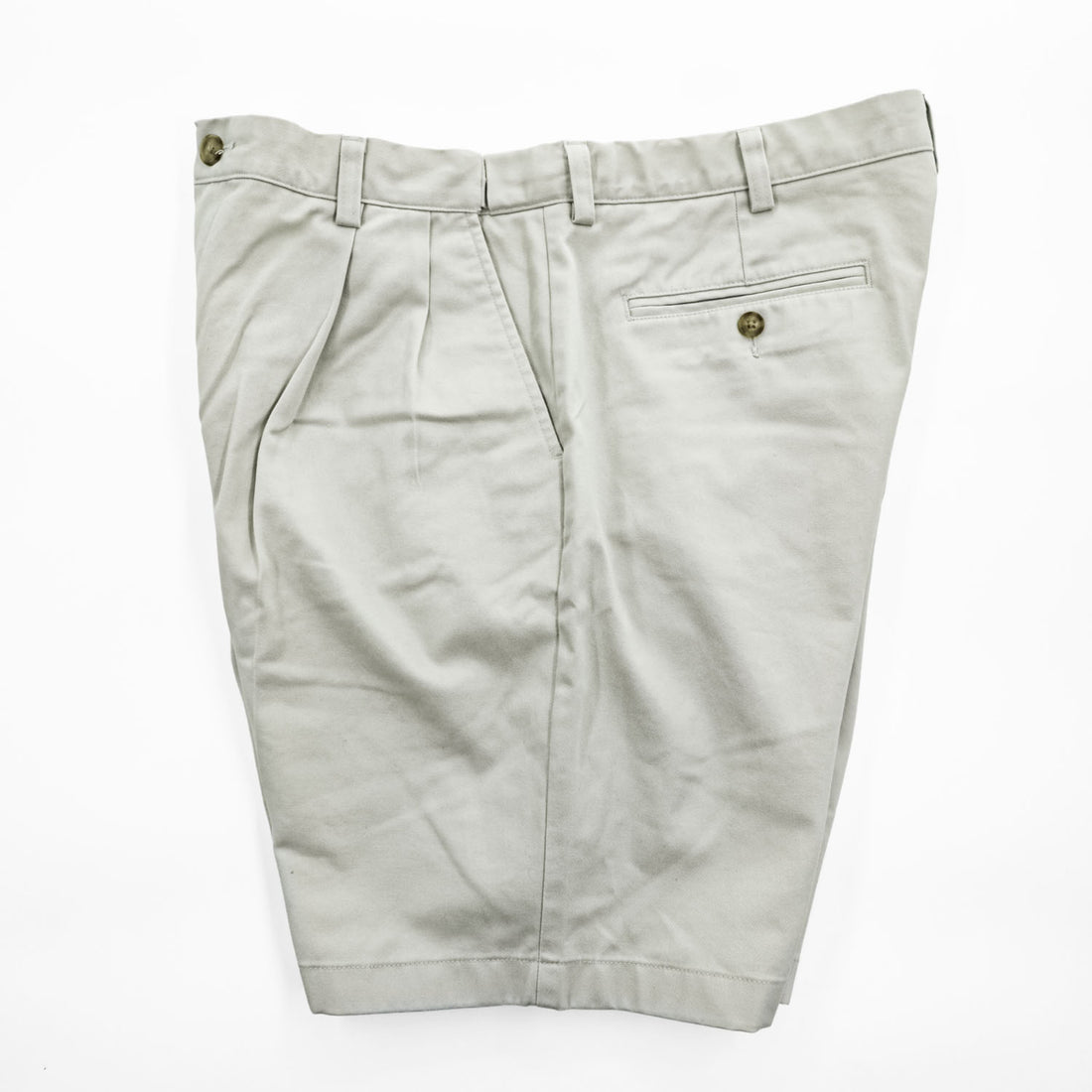 L.L.Bean 2タック プリーツショーツ ショートパンツ L ベージュ COMFORT WAIST 240259