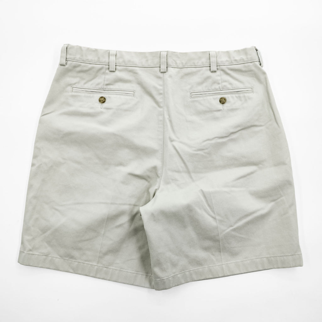 L.L.Bean 2タック プリーツショーツ ショートパンツ L ベージュ COMFORT WAIST 240259