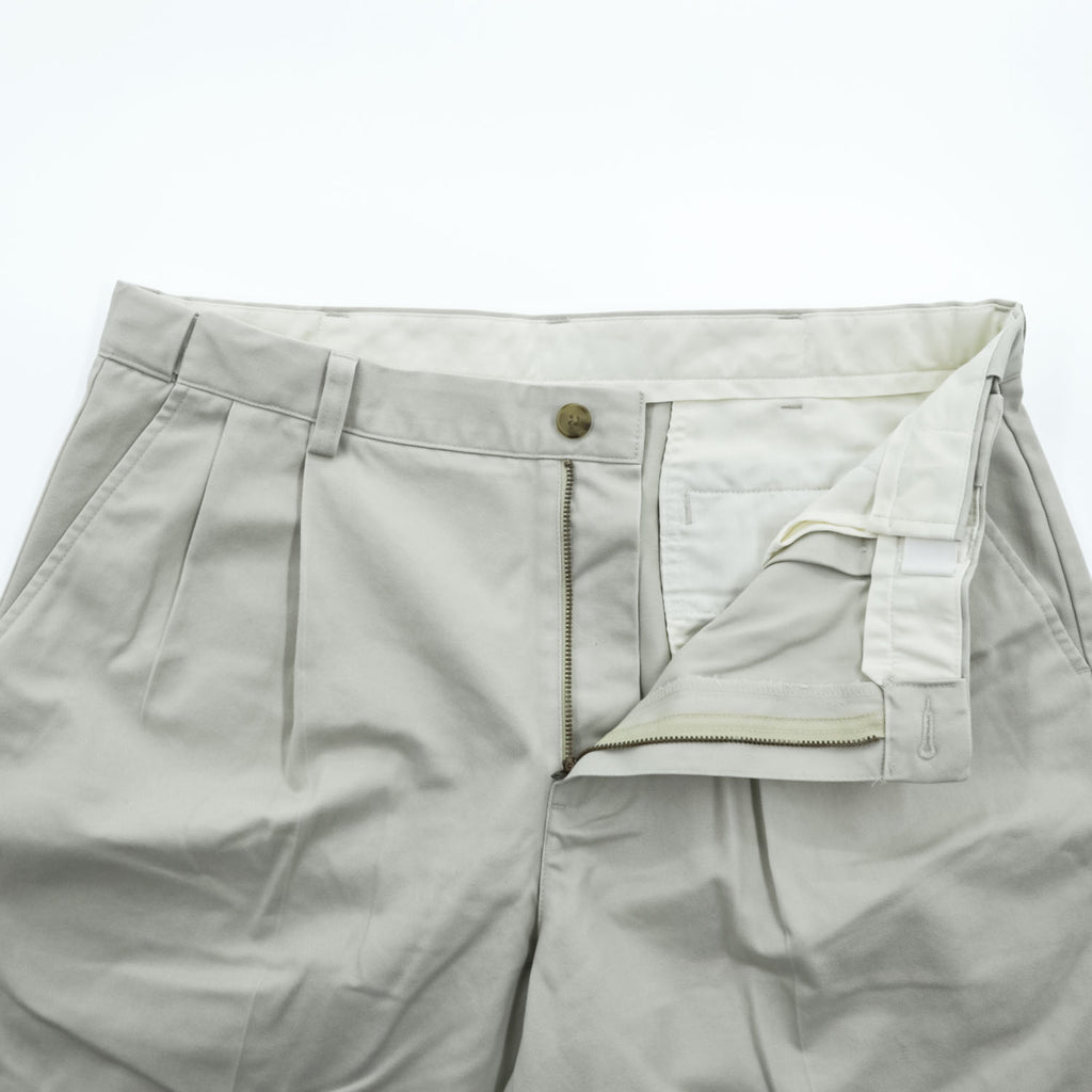 L.L.Bean 2タック プリーツショーツ ショートパンツ L ベージュ COMFORT WAIST 240259