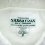 SASSAFRAS 日本製 オックスフォード 長袖 ボタンダウンシャツ M ホワイト 胸ポケット コットン100％