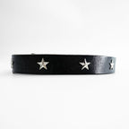 ROTTWEILER スター スタッズ レザー ベルト ブラック シルバー バックル ナロー