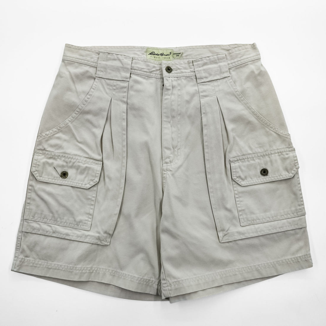 Eddie Bauer カーゴショーツ ブッシュ ショートパンツ L ベージュ キャンバス 3805