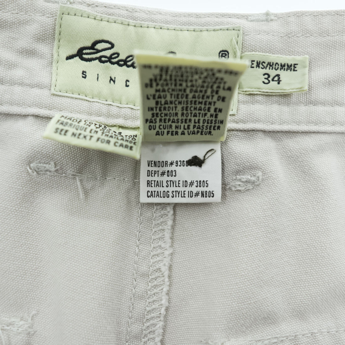 Eddie Bauer カーゴショーツ ブッシュ ショートパンツ L ベージュ キャンバス 3805
