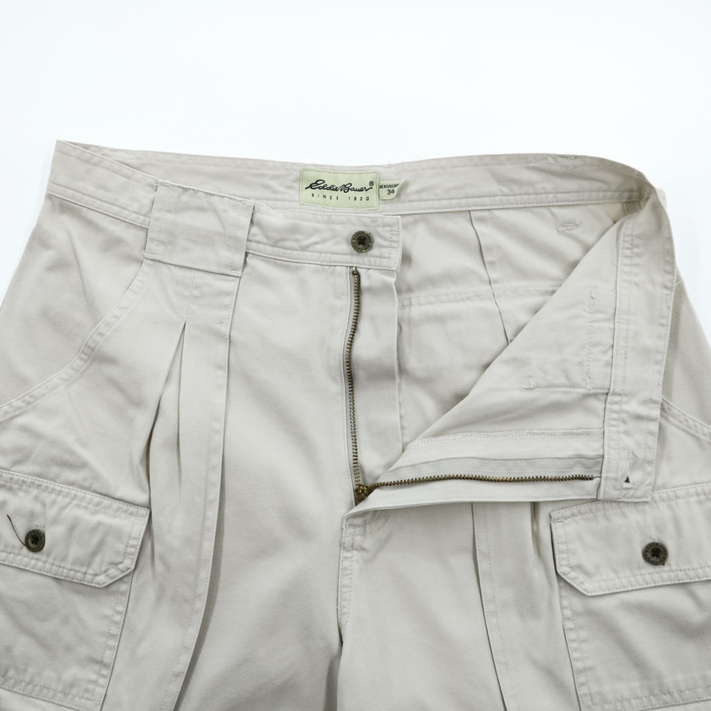 Eddie Bauer カーゴショーツ ブッシュ ショートパンツ L ベージュ キャンバス 3805