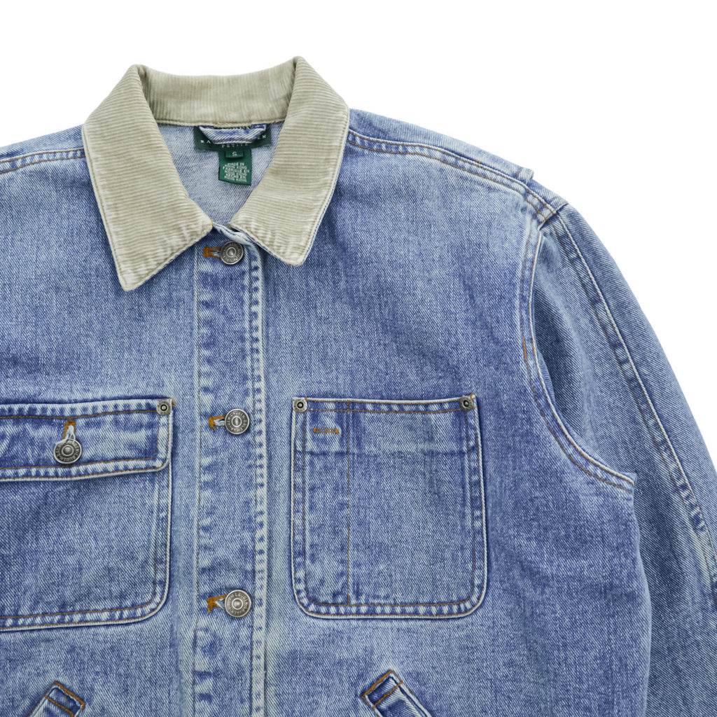LAUREN RALPH LAUREN 90年代 ヴィンテージ 襟コーデュロイ デニムジャケット ハンティングジャケット S インディゴ ブルー