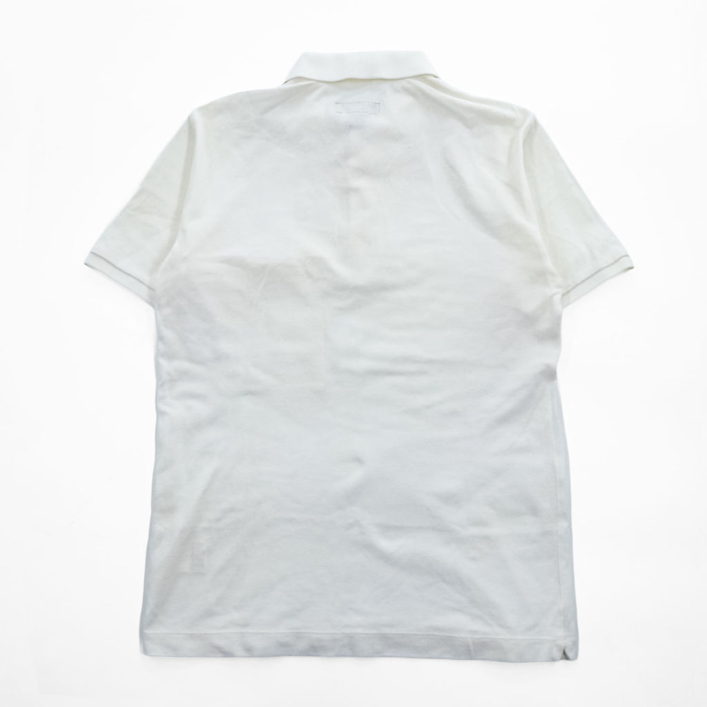 Nigel Cabourn 日本製 ポロシャツ M ホワイト 鹿の子 リボン付き 胸ポケット 8030021610