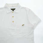 Nigel Cabourn 日本製 ポロシャツ M ホワイト 鹿の子 リボン付き 胸ポケット 8030021610
