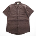 Dickies 90年代 USA製 ヴィンテージ 半袖 ワークシャツ L ブラウン フラップダブルポケット