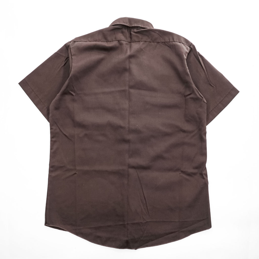 Dickies 90年代 USA製 ヴィンテージ 半袖 ワークシャツ L ブラウン フラップダブルポケット