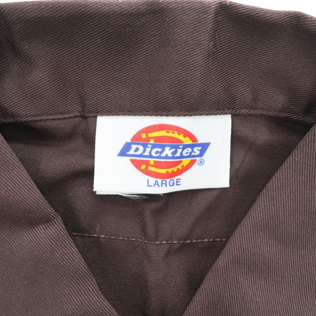 Dickies 90年代 USA製 ヴィンテージ 半袖 ワークシャツ L ブラウン フラップダブルポケット
