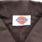 Dickies 90年代 USA製 ヴィンテージ 半袖 ワークシャツ L ブラウン フラップダブルポケット