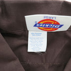 Dickies 90年代 USA製 ヴィンテージ 半袖 ワークシャツ L ブラウン フラップダブルポケット