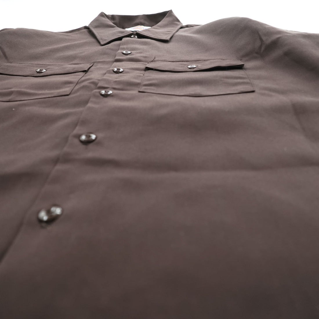 Dickies 90年代 USA製 ヴィンテージ 半袖 ワークシャツ L ブラウン フラップダブルポケット
