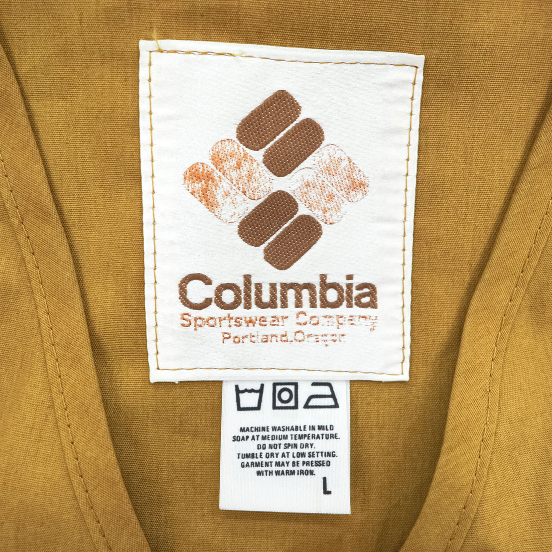 Columbia 80年代 ヴィンテージ フィッシングベスト L マスタード マルチポケット フライパッチ