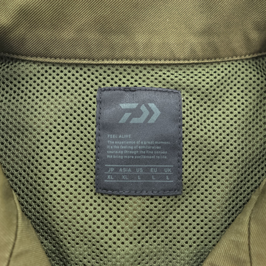 DAIWA PIER39 オープンカラー 半袖 フィッシングシャツ XL カーキ グリーン 開襟 マルチポケット Tech Anglers Open S/S BJ-57021