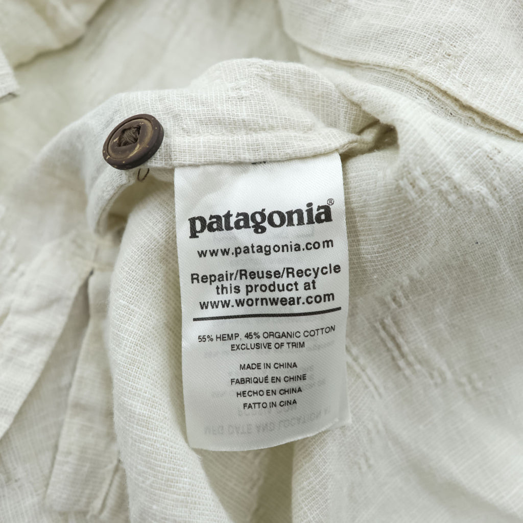 patagonia Back Step Shirt 53139 SP20 Hemp Blend Short Sleeve Shirt Size S Ivory