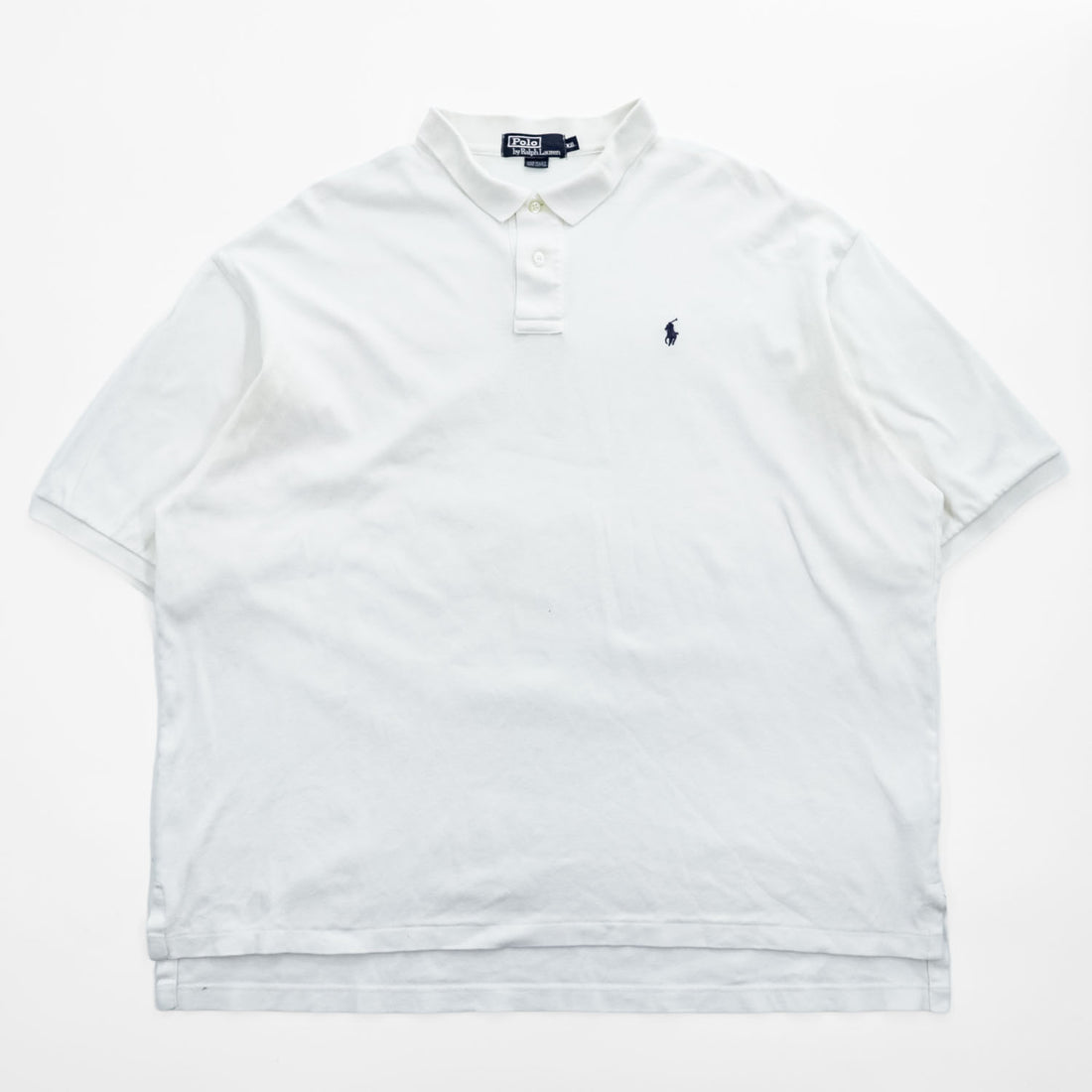 Polo by Ralph Lauren 1990s Made in USA Pony Embroidered White Polo Shirt XXL