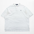 Polo by Ralph Lauren 1990s Made in USA Pony Embroidered White Polo Shirt XXL