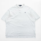 Polo by Ralph Lauren 1990s Made in USA Pony Embroidered White Polo Shirt XXL