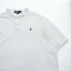 Polo by Ralph Lauren 1990s Made in USA Pony Embroidered White Polo Shirt XXL