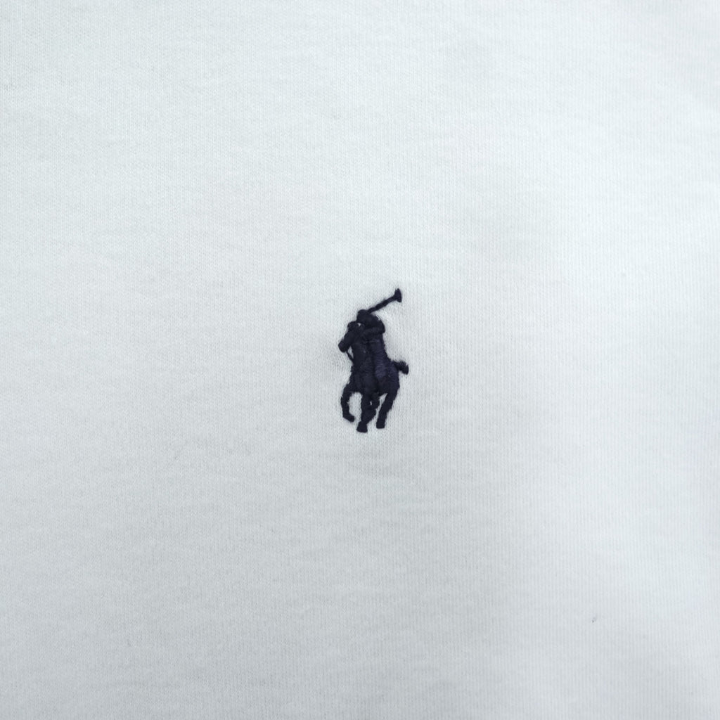 Polo by Ralph Lauren 1990s Made in USA Pony Embroidered White Polo Shirt XXL