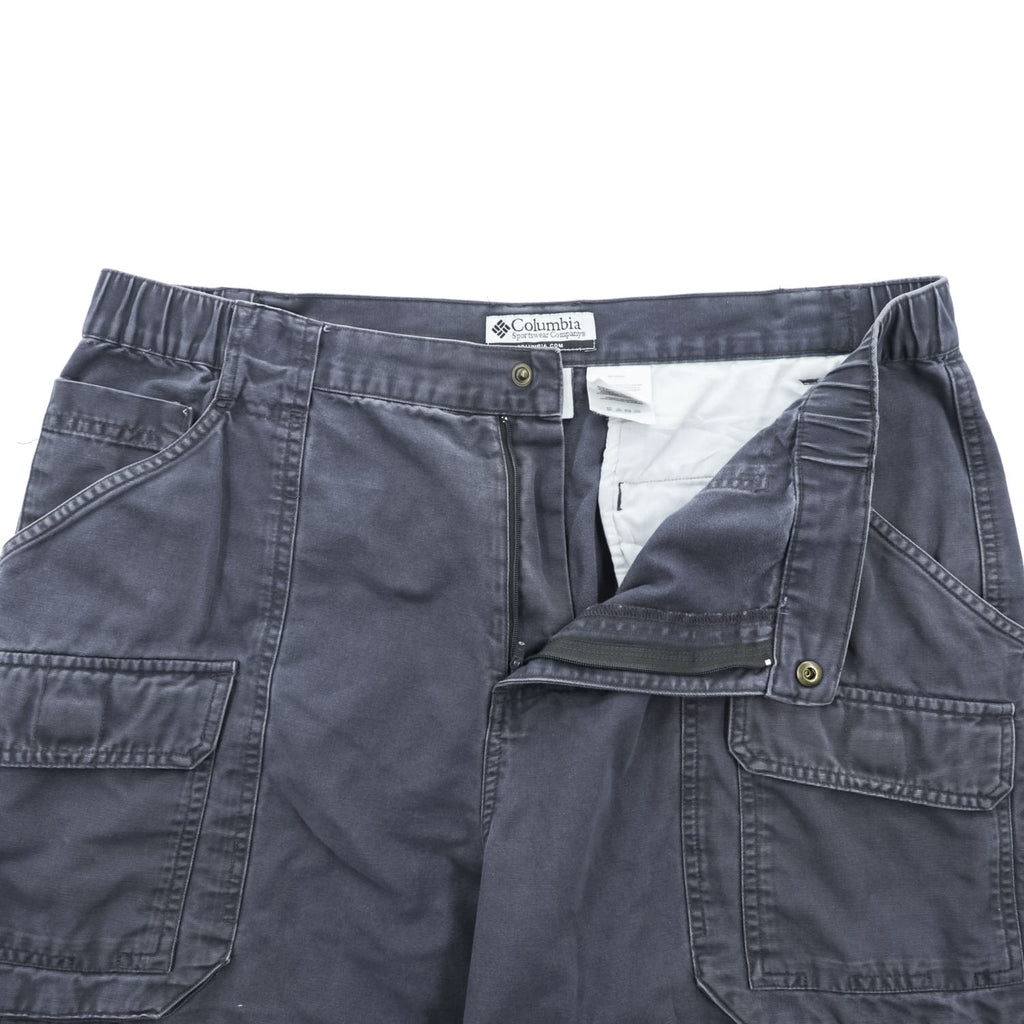 Columbia Men's Cotton Cargo Shorts Size L Navy Gray 2000s
