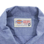 1990s Dickies Made in USA 50/50 Chambray Short Sleeve Work Shirt X Large Blue