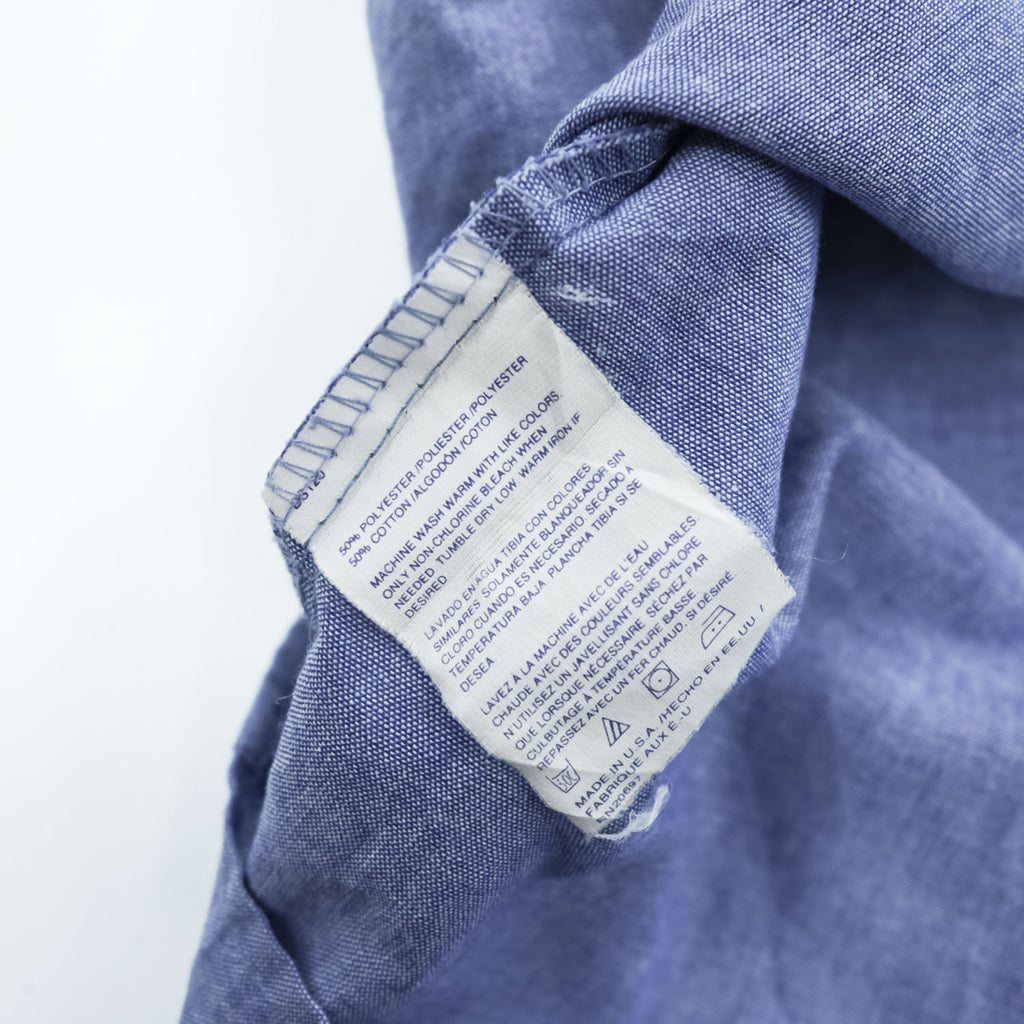 1990s Dickies Made in USA 50/50 Chambray Short Sleeve Work Shirt X Large Blue