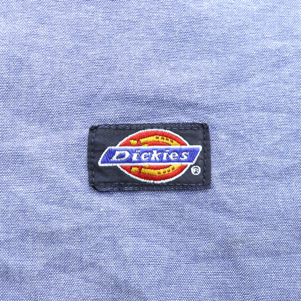 1990s Dickies Made in USA 50/50 Chambray Short Sleeve Work Shirt X Large Blue
