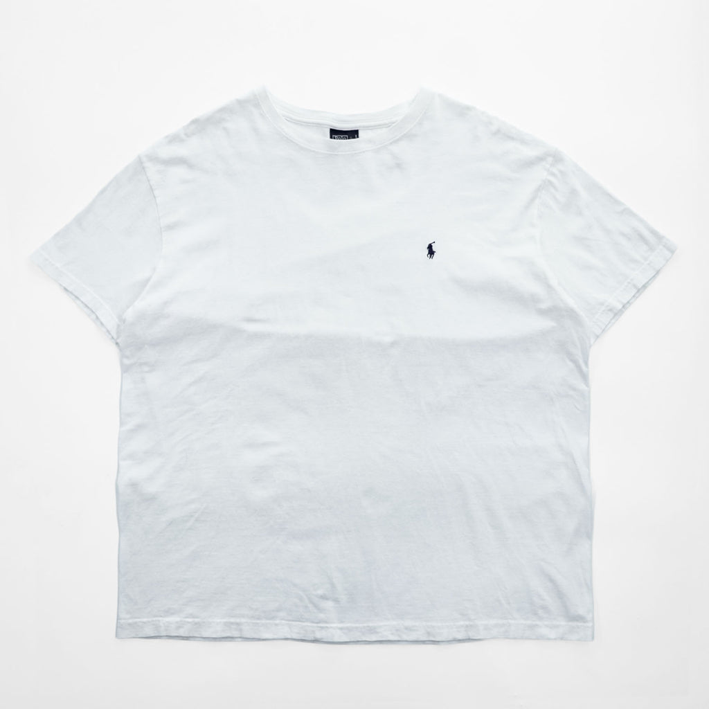 Polo by Ralph Lauren Pony Embroidered White Cotton T-Shirt Size L Made in Honduras