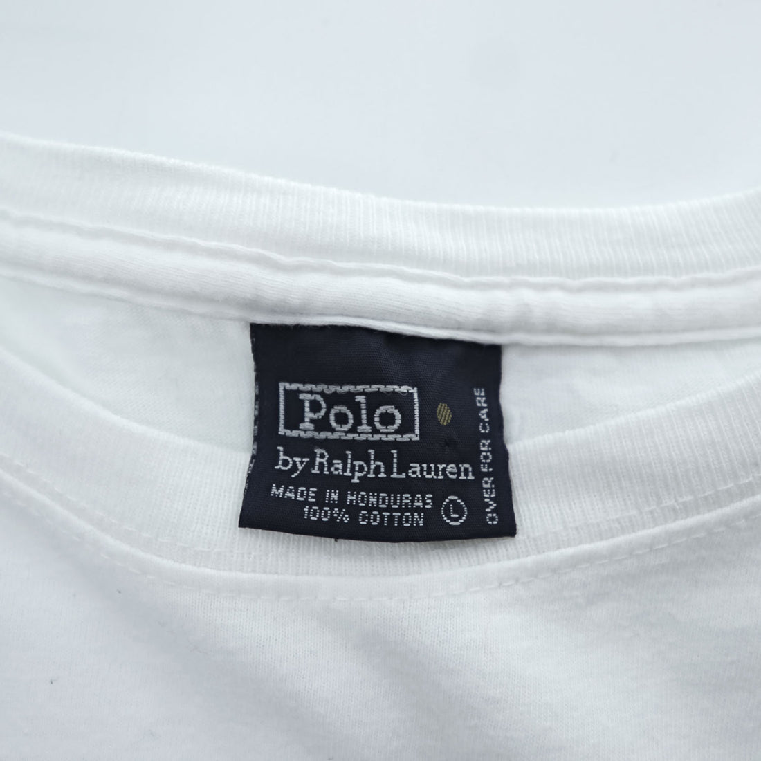 Polo by Ralph Lauren Pony Embroidered White Cotton T-Shirt Size L Made in Honduras