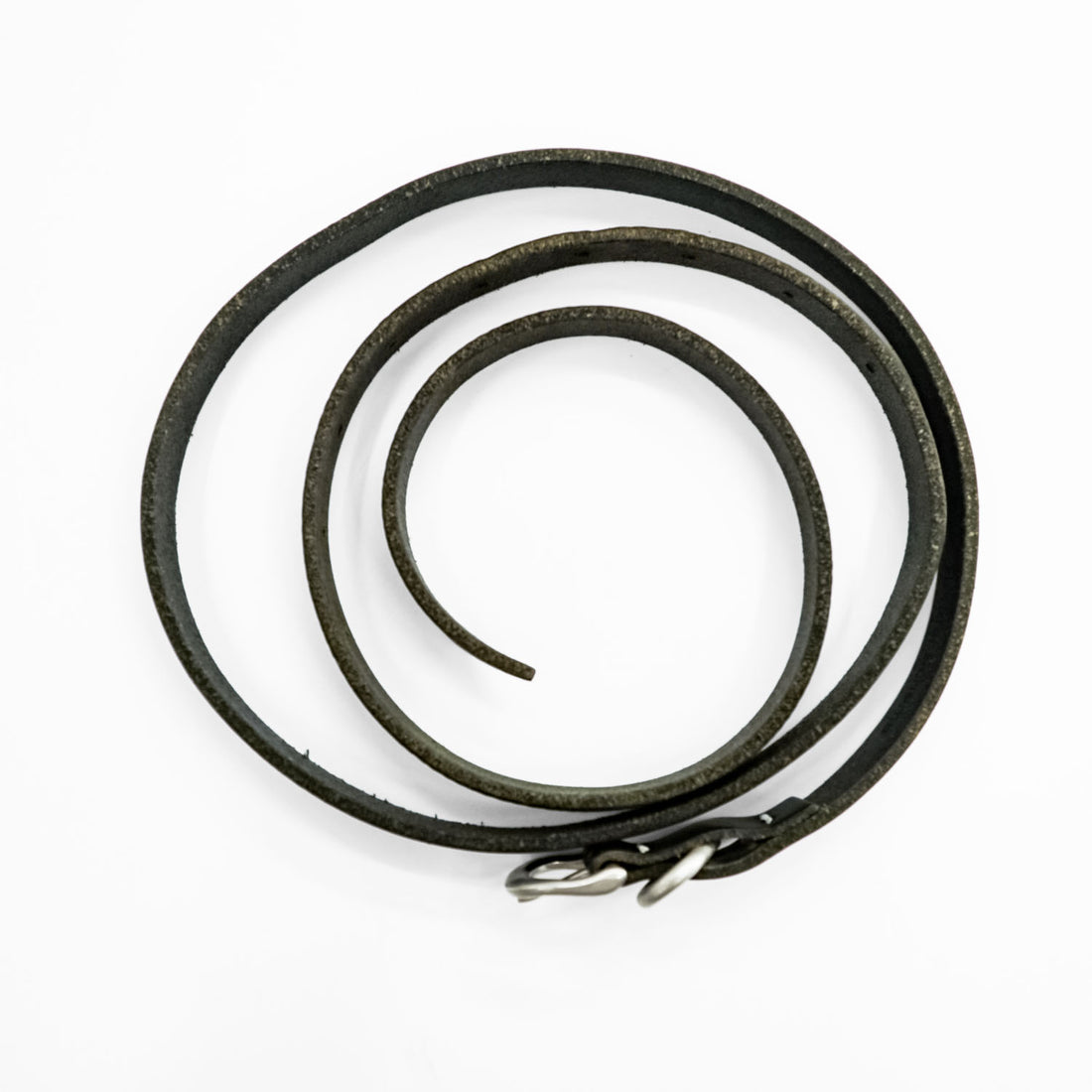 Hender Scheme Tail Belt Black Cow Leather Narrow Long Silver Buckle Japan