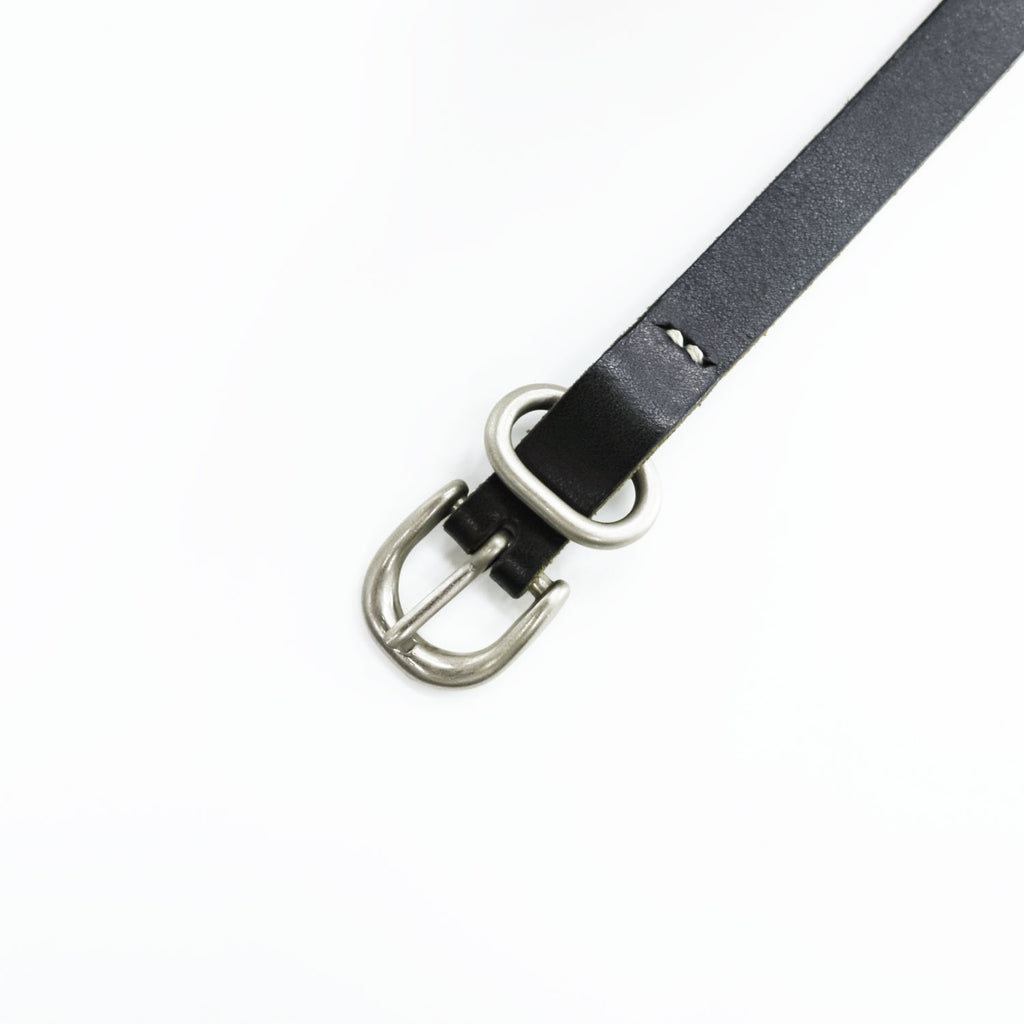 Hender Scheme Tail Belt Black Cow Leather Narrow Long Silver Buckle Japan